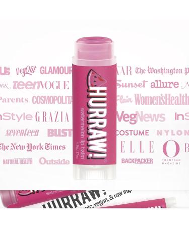 Hurraw! Watermelon Lip Balm 2 Pack: Organic Certified Vegan Cruelty and Gluten Free. Non-GMO 100% Natural Ingredients. Bee Shea Soy and Palm Free. Made in USA - Buy Online on GoSupps.com
