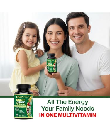 Life's Fortune Multivitamin & Mineral Supplement Daily Natural Energy Source for Men & Women with Superfood Greens Amino Acids Enzymes High Potency Vitamin A C D E B12 180 Tab - Buy Online on GoSupps.com