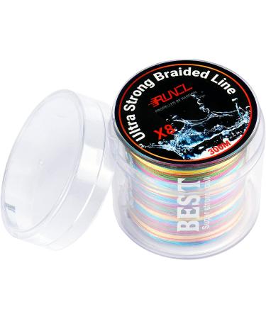 RUNCL 8 Strand Braided Fishing Line 328Yds - Rainbow Color, Abrasion Resistant, Super Durable, Zero Stretch - 12-100LB - Smooth Casting, Smaller Diameter - Extra Visibility - 300M - Buy Online on GoSupps.com