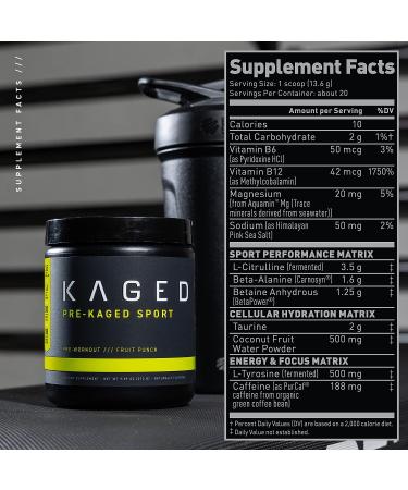 Kaged Pre Workout Powder Muscle Pre Sport Pre Workout for Men and Women  Increase Energy  Focus  Hydration  and Endurance  Organic Caffeine  Plant Based Citrulline (Watermelon) - Buy Online on GoSupps.com