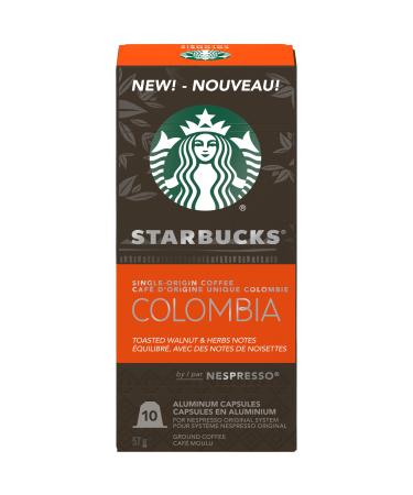 Starbucks By Nespresso Single Origin Columbia Nespresso Ground Coffee capsules Original Line Compatible 5 X 10 Nespresso Coffee Pods 50 Count Colombia 50 count (Pack of 1)