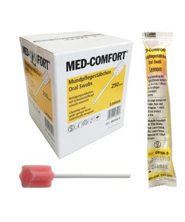 Oral care swabs cotton buds flavor lemon box of 250 pieces oral hygiene Tiga-Med individually hygienically packed