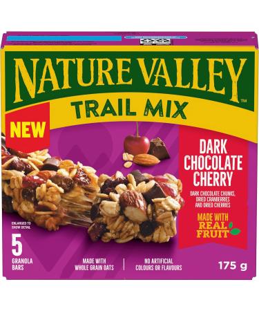 NATURE VALLEY Dark Chocolate Cherry Granola Bars Made with Whole Grains No Artificial Colours No Artificial Flavours Made with Real Fruit Dark Chocolate Chunks Pack of 5 Granola Bars - Buy Online on GoSupps.com
