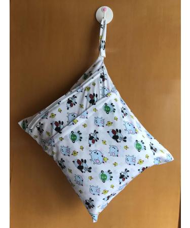 MUMBABY Wet Dry Bag for Baby Cloth Diaper - Reusable with Two Zippered Pockets (Sheep) - Buy Online on GoSupps.com