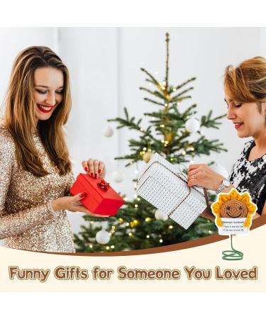 ZWJZMC Mini Funny Positive Sunflower Cute Knitted Sunflower with Positive Card Creative Wool Crochet Inspirational Cheer Up Birthday Bridesmaid Proposal Gifts for Wife Mom Grandma Girlfriends - Buy Online on GoSupps.com