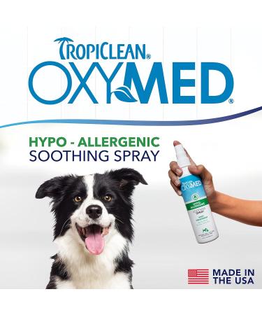 TropiClean OxyMed Hypoallergenic Anti-Itching Spray for Dogs - 236ml | Made in USA | Moisturizing Relief for Allergies & Hot Spots - Buy Online on GoSupps.com
