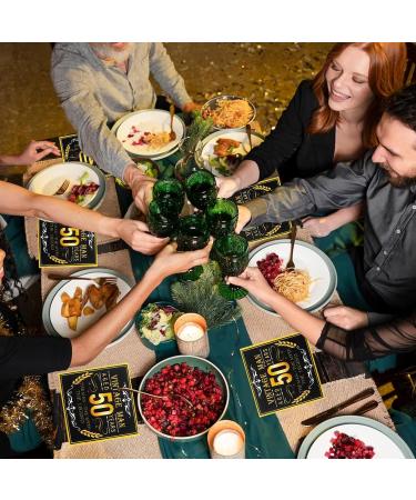 Vintage Black Gold 50th Birthday Napkins - 40 Pack Disposable Cocktail Napkins for Men s 50s Party Decorations - Buy Online on GoSupps.com