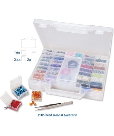 55-Piece Bead Organizer Carrying Case with Removable Compartments, Scoop, and Tweezer - Buy Online on GoSupps.com