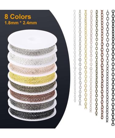 OPOUNT 80 Feet Jewelry Making Chains Roll - 2mm Metal Chains with Rings & Clasps in 8 Colors for DIY Necklace Bracelet Anklet - Buy Online on GoSupps.com
