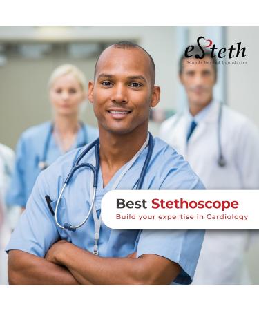 eSteth Cardiology Stethoscope - Ultra Sensitive Single Head - Extra Ear Tips & 30" Flexible Tubing - Navy Blue | Professional Medical Equipment - Buy Online on GoSupps.com