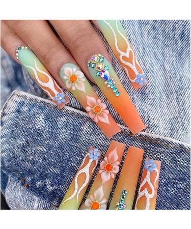 Nail art patches beautiful and fashionable nail patches finger decorations cosmetics and decorative products long nails for hot girls with diamonds gradient camellia nail patches finished fake n Bks1936 Gradient Flame Armor Piece - Buy Online on GoSupps.com