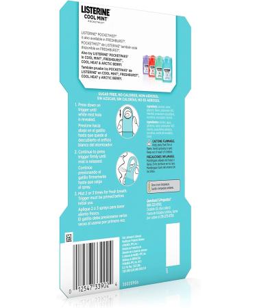 Listerine Pocketmist Cool Mint Oral Care Mist - 2 Count (7.7 ml) | Freshen Breath Anytime | International Shipping - Buy Online on GoSupps.com