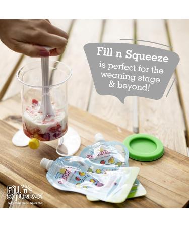 Fill n Squeeze Baby Food Maker with 35 Reusable Pouches & Spoon - Medium Size - Buy Online on GoSupps.com