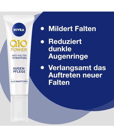 NIVEA Q10 Power Anti-Folds Eye Care 2-Pack (2x15ml) - Moisturizing Cream for Younger-Looking Skin - Buy Online on GoSupps.com