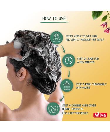 Milva Chinin Shampoo for Hair Loss | Quinine Hair Growth Shampoo | 200ml - Effective Hair Care for Men & Women - Buy Online on GoSupps.com