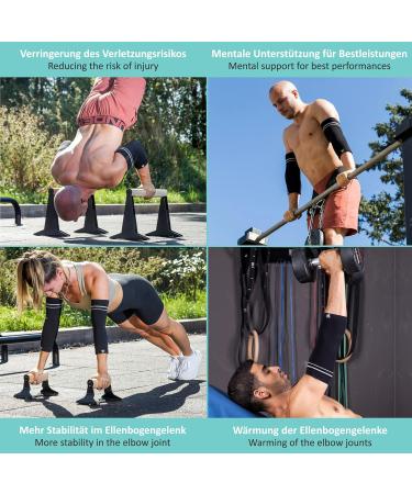 Premium Pullup & Dip Elbow Bandages for Men & Women - Non-Slip Sports Support for Fitness & Strength Training (L - 30-34 cm) - Buy Online on GoSupps.com