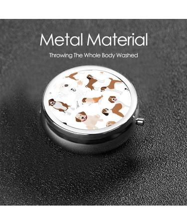 Beagle Dog Round Pill Box | 3 Compartment Portable Travel Organizer for Vitamins & Medicine - Buy Online on GoSupps.com