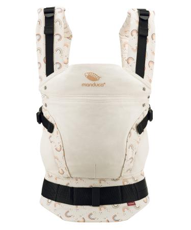 Manduca first baby carrier-baby carrier made of organic cotton for newborns from 3.5 kg and toddlers up to 20 kg-ergonomic children's stretcher with anatomical hip belt-unit size Rainbowday Rainbow Day unit size