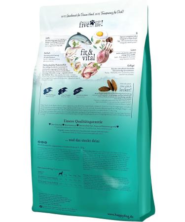 Happy Dog Supreme Fit & Vital Medium Adult Dog Food - 4 kg Dry Food for Medium-Sized Dogs - Optimal Nutrition & Vitality - Buy Online on GoSupps.com