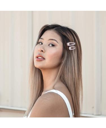 Rhinestone Snap Clips in Rose Gold - Kitsch - 2 Piece Set - Buy Online on GoSupps.com