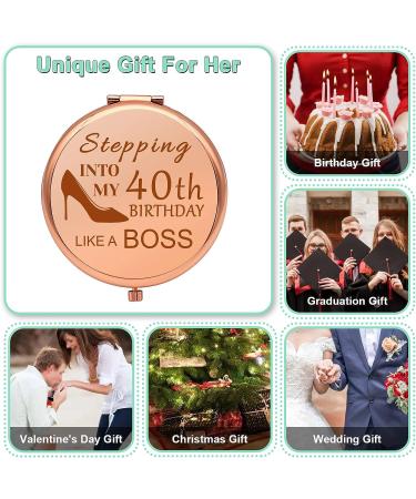 40th Birthday Gifts for Women - Compact Mirror for Wife, Mom, Friend - Turning 40 Makeup Mirror Gift - Ideal for Colleague, Coworker - Thoughtful Present for Her - Buy Online on GoSupps.com