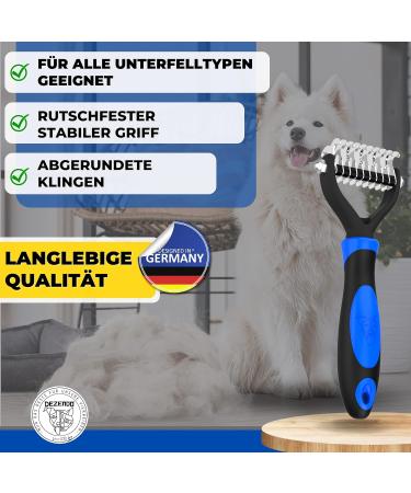 Decendo Subfell Brush for Dogs & Cats | Best Medium to Long Hair Grooming Tool | Easy Knotting Solution | Perfect Fur Care | SM Unterfellbrush in Blue - Buy Online on GoSupps.com