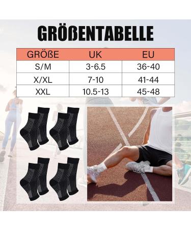 Putuo Neuropathy Plantar Fasciitis Socks - Orthopedic Compression for Arthritis & Heel Spurs - Unisex Ankle Bandage (4 Couples Black S/M) - Buy Online on GoSupps.com