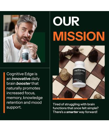 Cognitive Edge Bacopa Memory Supplement - Calm Focus Daily Clarity & Retention - 7 Natural Ingredients Including L-Theanine Ashwagandha PQQ Astaxanthin - Caffeine-Free Brain Support (60 Capsules) - Buy Online on GoSupps.com