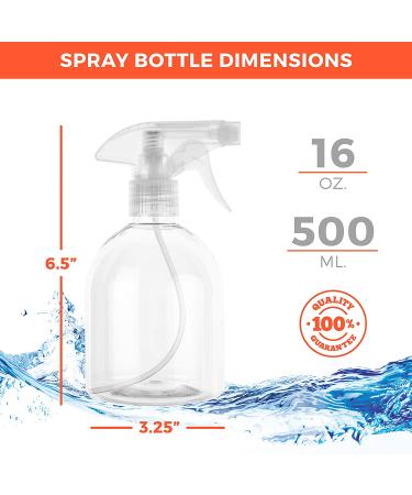 16oz Clear Plastic Spray Bottle with Stream and Mist Settings - Haircuts, Water Plants, Cleaning, Cooking, Auto Detailing, Grilling, Disinfectant - alpree 1 Count - Buy Online on GoSupps.com