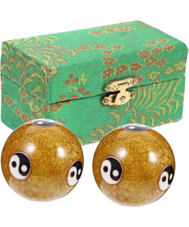 Gleavi 10 STK Metal Massage Balls - Hand & Foot Stress Relief Ball Set for Adults | Massage Globe Hand Roller Balls in Brocade Box - Buy Online on GoSupps.com