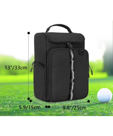 Goburos Golf Shoe Bag for Men US Size 14 - Durable Carrier with Free Glove Holders & Pockets for Accessories - Ideal Black Golf Bag - Buy Online on GoSupps.com