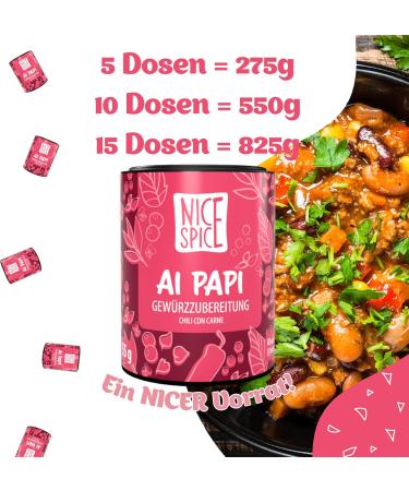 NICE SPICE Chili con Carne 10 Cans (10 x 55g) Seasoning Mix for Mexican Dishes Tacos Burritos Gifts for Home Cooks Spice Reserve - Buy Online on GoSupps.com