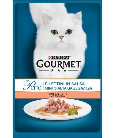 Purina Gourmet Salmon Fillet Pearls for Cats 24 x 85g Bags - Buy Online on GoSupps.com