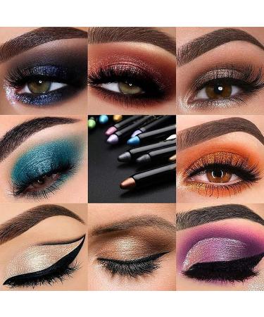 Pearl Color Eye Makeup Highlighter Pen Rotating Eyeshadow Stick Silkworm Pen Makeup Gloss Paillette (Blue One Size) - Buy Online on GoSupps.com