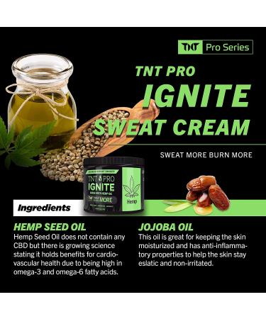 TNT Pro Ignite Belly Fat Burner Sweat Gel with Hemp Pain Relief - 6.5 oz Jar for Weight Loss & Cellulite Slimming - Men & Women - Buy Online on GoSupps.com