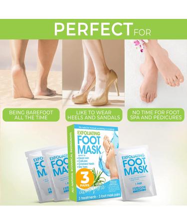 Foot Peel Mask with Aloe Vera (3 Pairs) | Exfoliating Dead Skin Remover for Feet - Buy Online on GoSupps.com