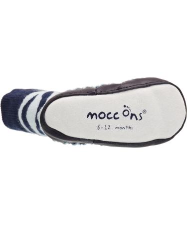 Mocc Ons Washable Leather Sole Slipper Socks - 12-18 Months Zebra Stripe - Buy Online on GoSupps.com