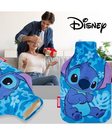 Disney Stitch Hot Water Bottle with Fleece Cover - 1.7 or 2 Litre Capacity Rubber Hot Water Bag - Cosy Gifts for Women in Blue - Buy Online on GoSupps.com