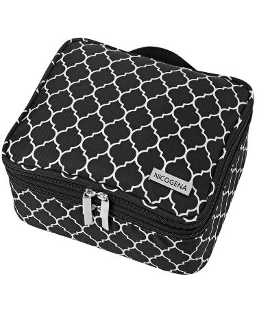 NICOGENA Double Layer Nail Polish Holder Organizer Bag & Manicure Set Case | Holds 30 Bottles | Secure Soft Storage Cube (Lantern Black) - Buy Online on GoSupps.com