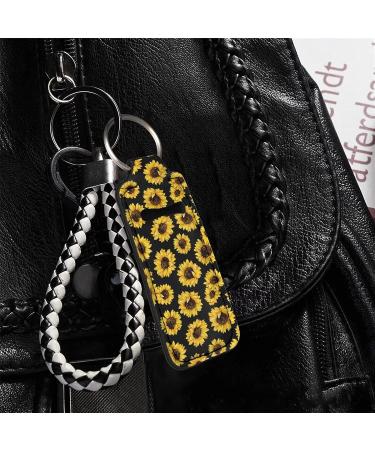COEQINE 5-Piece Chapstick Holder Keychain Set - Lip Balm & Lipstick Holder with Sunflower and American Flag Print - Buy Online on GoSupps.com