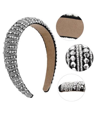 WLLHYF Rhinestone Headband - Fashionable Sparkly Black/Silver Diamond Hair Hoop for Women - Bridal/Wedding Accessories - Buy Online on GoSupps.com