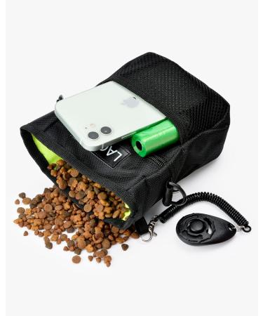 LACCEN Dog Training Treat Pouch with Poop Bag, Collapsible Bowl & Clicker - Adjustable Waistband for Women Men - Black - Buy Online on GoSupps.com