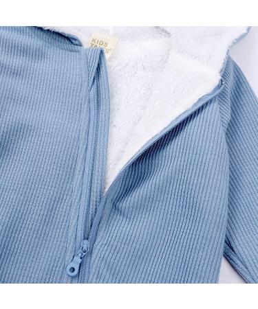Kids Tales Newborn Baby Winter Romper | Rabbit Ear Hooded Zipper | 9-12 Months | Blue - Buy Online on GoSupps.com