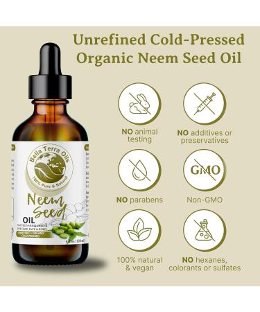 Bella Terra Oils - Organic Neem Seed Oil 8oz - Embrace Organic Neem's Richness Packed with Azadirachtin & Nimbolide Elevate Your Skin's Natural Glow 8 Fl Oz (Pack of 1) - Buy Online on GoSupps.com