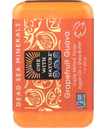 One With Nature Grapefruit Guava Dead Sea Mineral Soap 7oz Bar - Buy Online on GoSupps.com
