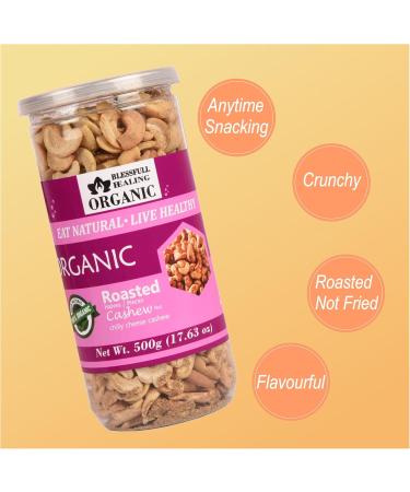 Blessfull Healing Organic Natural Vegan Chilly Cheese Roasted Halves/Pieces Cashew Nuts Crunchy Kaju 500 Gram - Buy Online on GoSupps.com