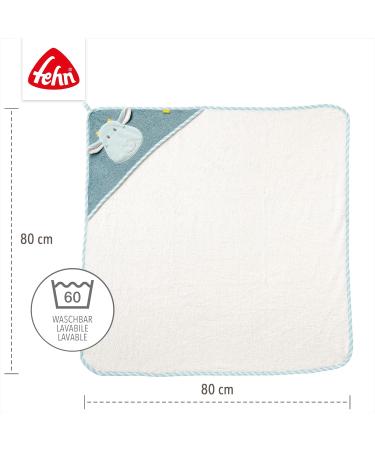 Fehn Baby Dragon Bathing Towel - Hooded Terry Poncho for Infants & Toddlers - 80x80 cm Cute Kite Design - Perfect for Babies 0+ Months - Buy Online on GoSupps.com
