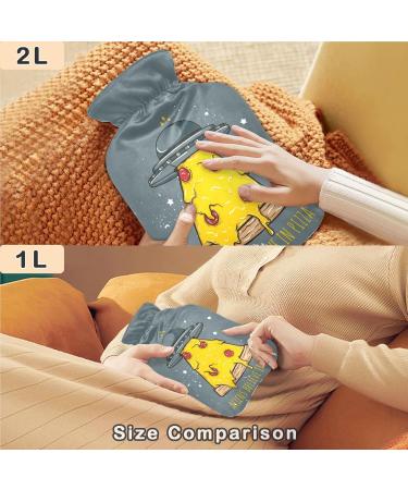 Naanle Pizza Aliens Hot Water Bottle | 2L Transparent Heat Therapy | Bed Hand & Feet Warmer for Pain Relief - Buy Online on GoSupps.com
