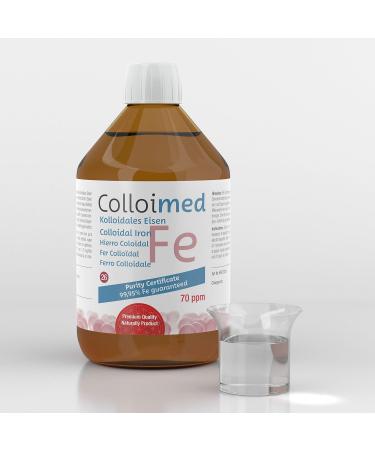Colloimed colloidal iron 70ppm highly concentrated purity level 99.95% in a brown pharmacist glass bottle 100ml (iron-70ppm 100ml) 100 ml of iron