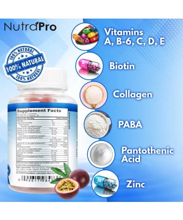 Stronger Nails with NutraPro Nail Growth Vitamins - Biotin and Collagen Gummies for Long, Healthy Nails - 60 Count (Pack of 2) - Buy Online on GoSupps.com
